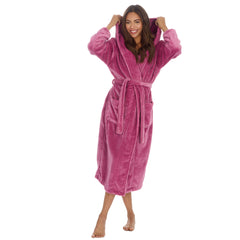 Womans Plush Fleece 2 Piece Super Soft Lounge Set Pyjamas Berry