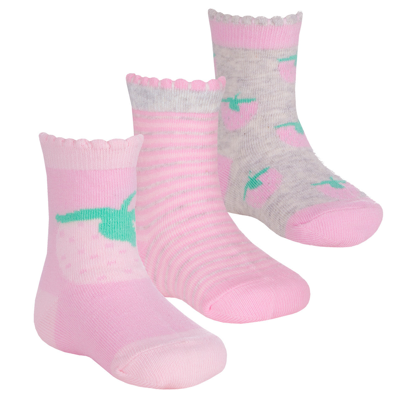 Baby Girls Strawberry Novelty Socks 3 Pairs