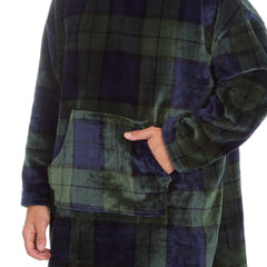 Mens Fleece Longline Oversized Hoodie One Size Green