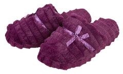 Womens Faux Fur Memory Foam Slippers Purple