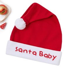 Baby Unisex Christmas Santa 3 Piece Hat Bib and Socks Gift Set