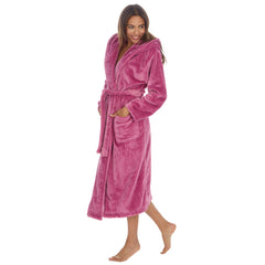 Womans Plush Fleece 2 Piece Super Soft Lounge Set Pyjamas Berry