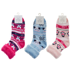 Womens Warm Winter Bed Socks with Anti Slip Grippers Xmas Theme