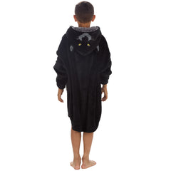 Boys Black Panther Oversized Blanket Fleece Hoodie with Pockets