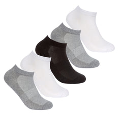 Womens Trainer Liner Socks Plain Ankle 5 Pairs