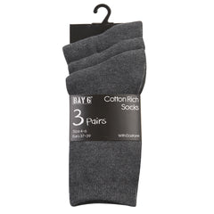 9 Pairs Girls Plain Back To School Mid Calf Uniform Socks Grey