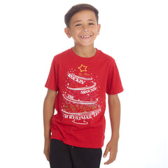 Kids Christmas Short Sleeved T-Shrit Red