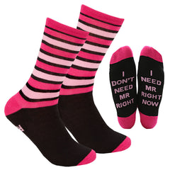 Womens Novelty Funny Slogan Socks Black Right