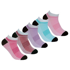 Womens Sports Trainer Socks Ankle Liners 5 Pairs