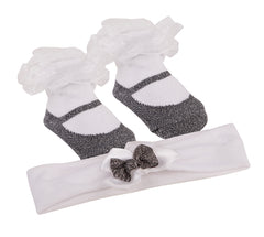 Baby Girl New Cute Frilled Socks And Headband Set