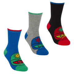 Boys Novelty Design Socks 3 Pairs Ninja