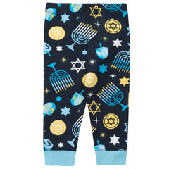 Baby Chanukah Long Sleeved Matching Pyjamas Family Lounge Sets Navy