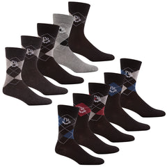 Mens Argyle Diamond Socks - Box Set of 5