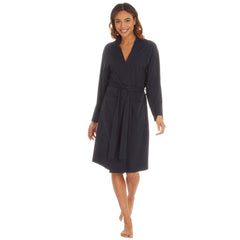 Womens Yarn Kimono Robe Lightweight Dressing Gown Navy