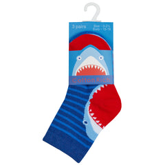 Baby Boys Novelty Cartoon Design Socks Sharks - 3 Pairs