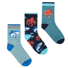 Boys Novelty Animal Theme Socks 3 Pairs Shark