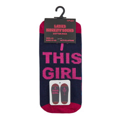 Womens Funny Slogan Design Mid Calf Socks Red Gin