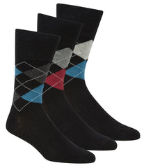 Mens Argyle Pattern Non Elastic Socks Blue