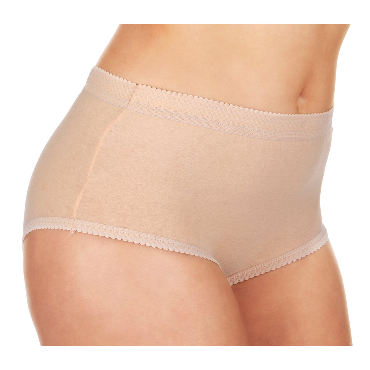 Women Cotton Briefs Knickers Underwear Beige 3 Pairs