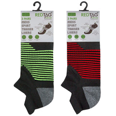 Mens Sport Trainer Liners Socks - 3 Pairs