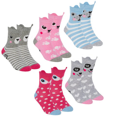 Girls Novelty Funky Design Socks Set of 5 Pairs