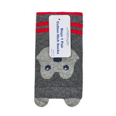 Boys Novelty Cartoon Socks 1 Pair Dog Dark Grey