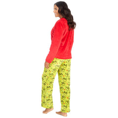 Womens Christmas Grinch Snuggle Fleece Pyjama Set