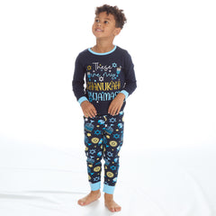 Infant Chanukah Long Sleeved Matching Pyjamas Family Lounge Sets Navy