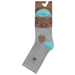 Girls Bee Floral Bee Novelty Bamboo Socks 3 Pairs Blue/Grey