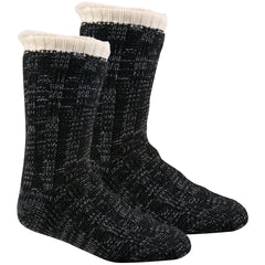 Mens Thermal Bed Anti Slip Slipper Lounge Chunky Socks Black