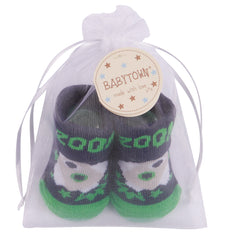 Newborn Baby Socks Boys Booties With Cute Organza Gift Bag