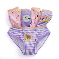 Girls Infant Novelty Design Briefs Knickers Underwear Purple - 5 Pack