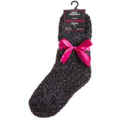 Girls 2 Pairs Fluffy Cosy Chunky Glitter Socks