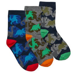 Boys Novelty Cartoon Socks 3 Pairs Dino