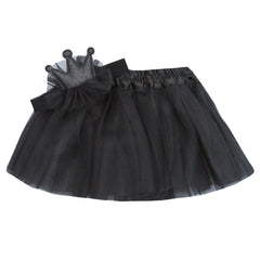 Baby Girls Queen Princess Headband Elastic Tutu Skirt Dress Set Black