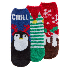 Girls Boys Unisex Christmas Novelty Fluffy Bed Winter Socks with Grippers