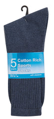 Men's Sports Cushioned Calf Socks 5 Pairs