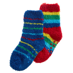 Baby Girls Fluffy Sherpa Fleece Slipper Socks with Non Slip Grippers Multi Coloured