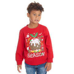 Infants Christmas Long Sleeved Sweatshirt With Cuffed Hems Red