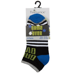 Boys Bamboo Socks Novelty Football Game Trainer Liners Crew Socks 3 Pairs - Blue