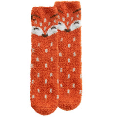 Womens Fluffy Bed Animal Printed Cosy Socks with Grippers