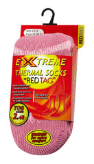 Girls Extreme Thermal Socks Striped With Grippers Tog 2.45 Light Pink