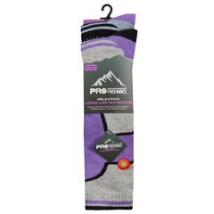 Kids Teens Girls Ski Warm Hiking Trekking Socks 2 Pairs Purple