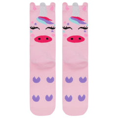 Womens Animals Cute Funny Odd Novelty Socks 1 Pair Unicorn Light Pink