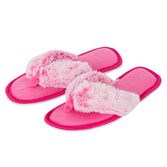 Womens Memory Foam Indoor Faux Fur Slippers Pink