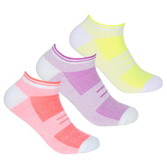 Womens Sport Trainer Liners Neon Assorted Low Cut 3 Pairs