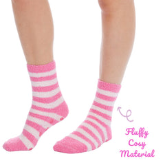 Womens Cosy Socks With Grippers And Eye mask Pink Unicorn