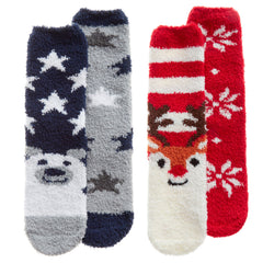 Womens Warm Fluffy Christmas Festive Winter Socks