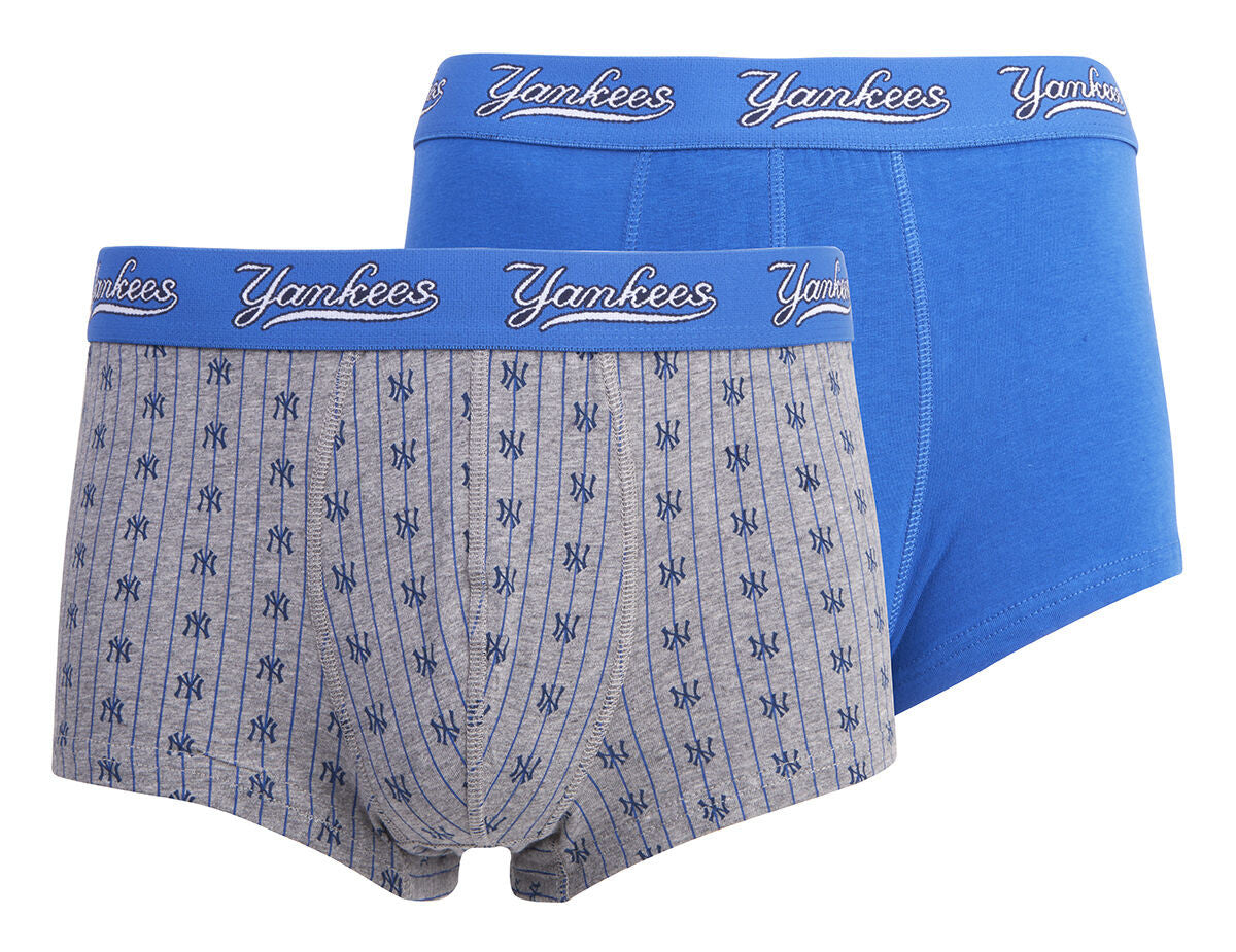 New York Yankees Mens Boxer Shorts Trunks Designer Underwear 2 Pack  Blue/Grey