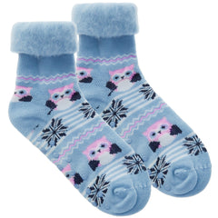 Womens Warm Winter Bed Socks with Anti Slip Grippers Xmas Theme